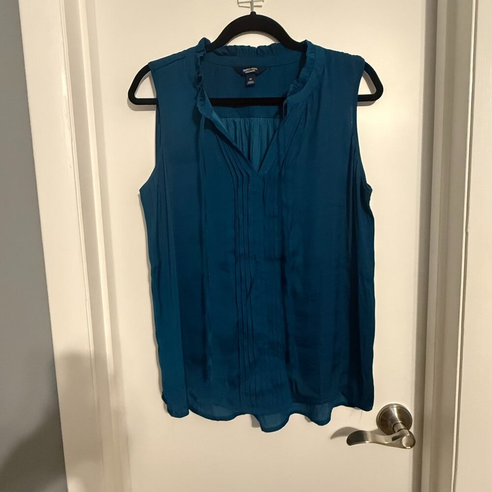 Simply Vera Vera Wang Teal Blouse - Medium